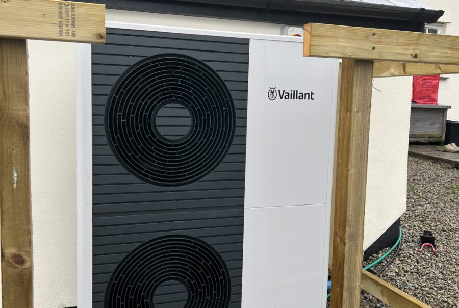 Air source heat pump installation in Probus, Cornwall